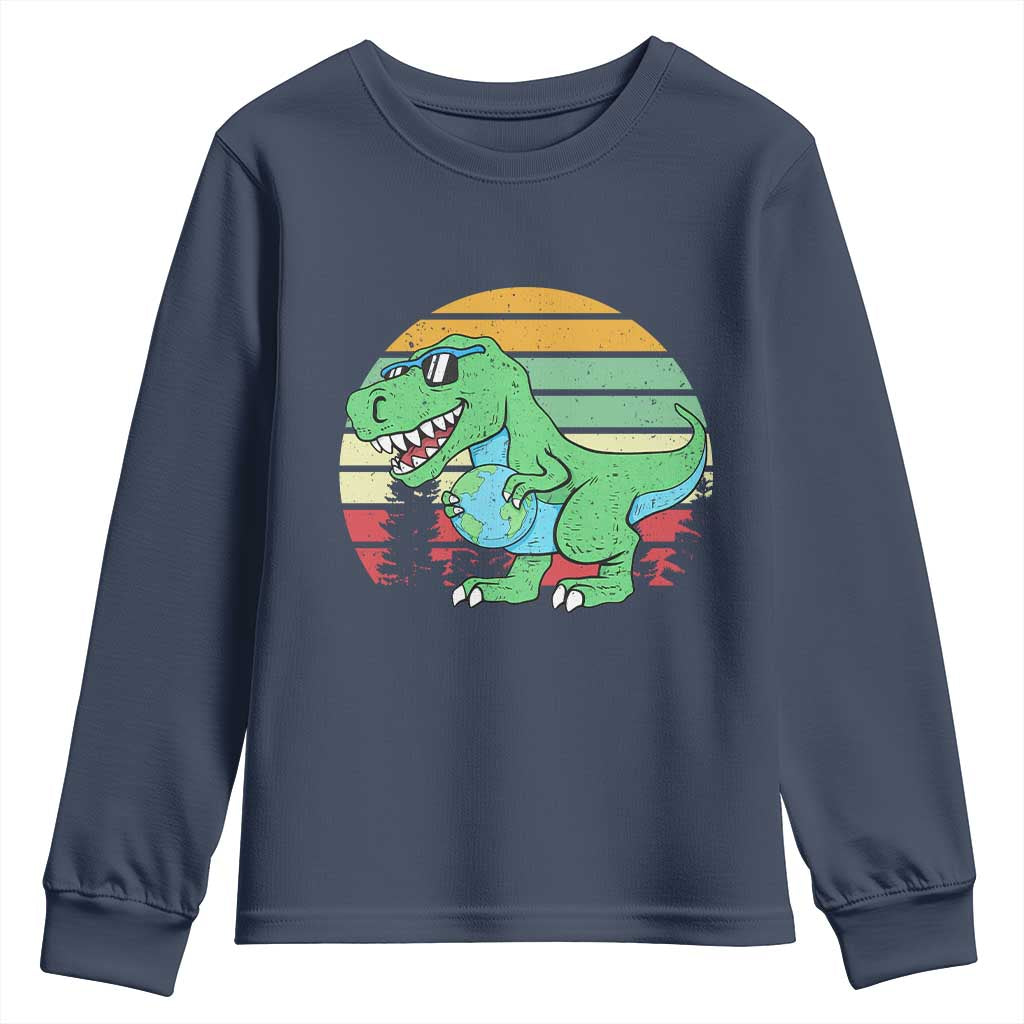 Funny Earth Day Dinosaur Lover Youth Sweatshirt Save The Planet