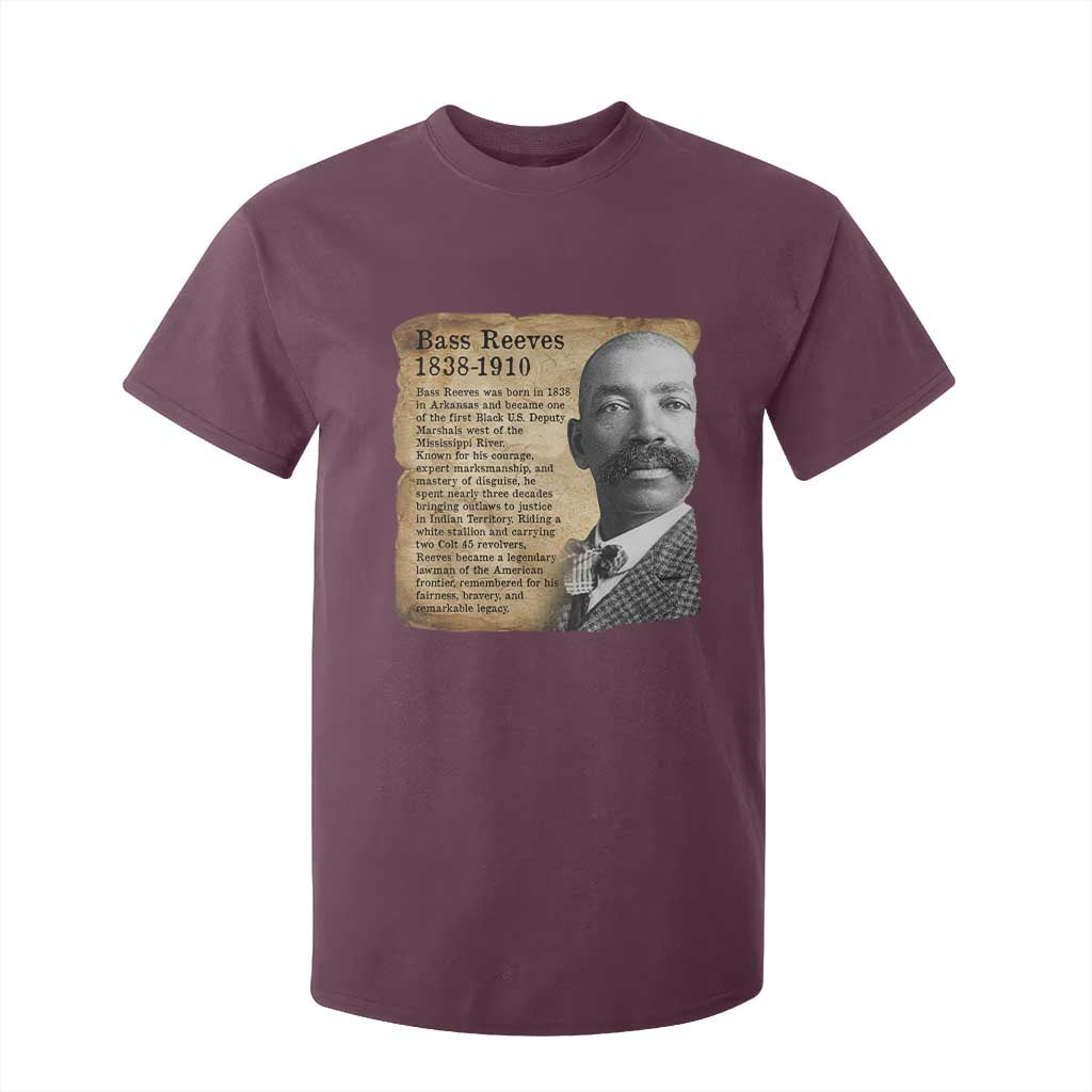 Vintage Newspaper Bass Reeves Wild West T Shirt For Kid Legendary Black US Deputy Marshal History