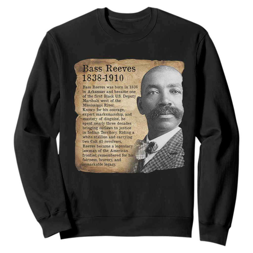 Vintage Newspaper Bass Reeves Wild West Sweatshirt Legendary Black US Deputy Marshal History