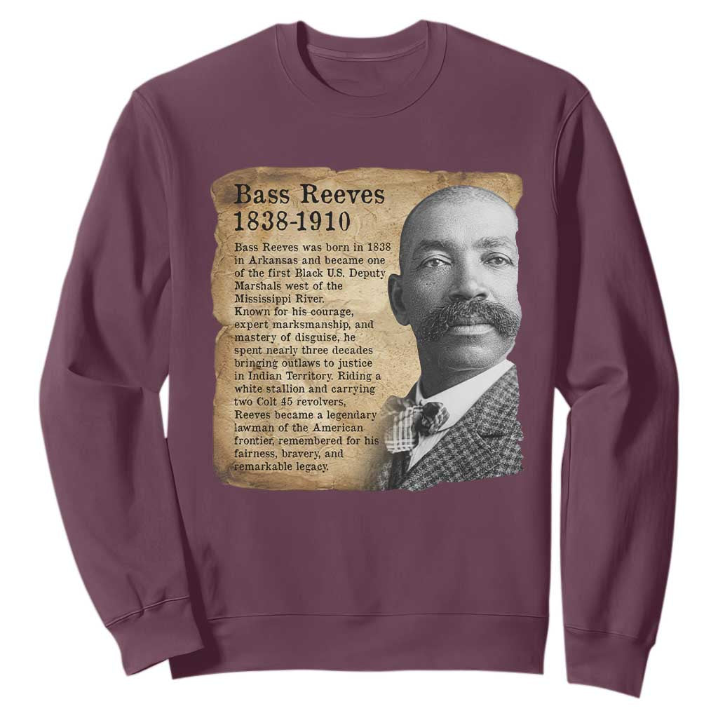 Vintage Newspaper Bass Reeves Wild West Sweatshirt Legendary Black US Deputy Marshal History