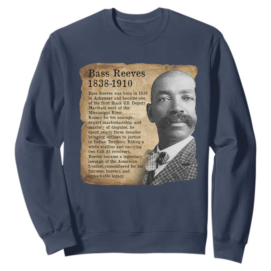 Vintage Newspaper Bass Reeves Wild West Sweatshirt Legendary Black US Deputy Marshal History