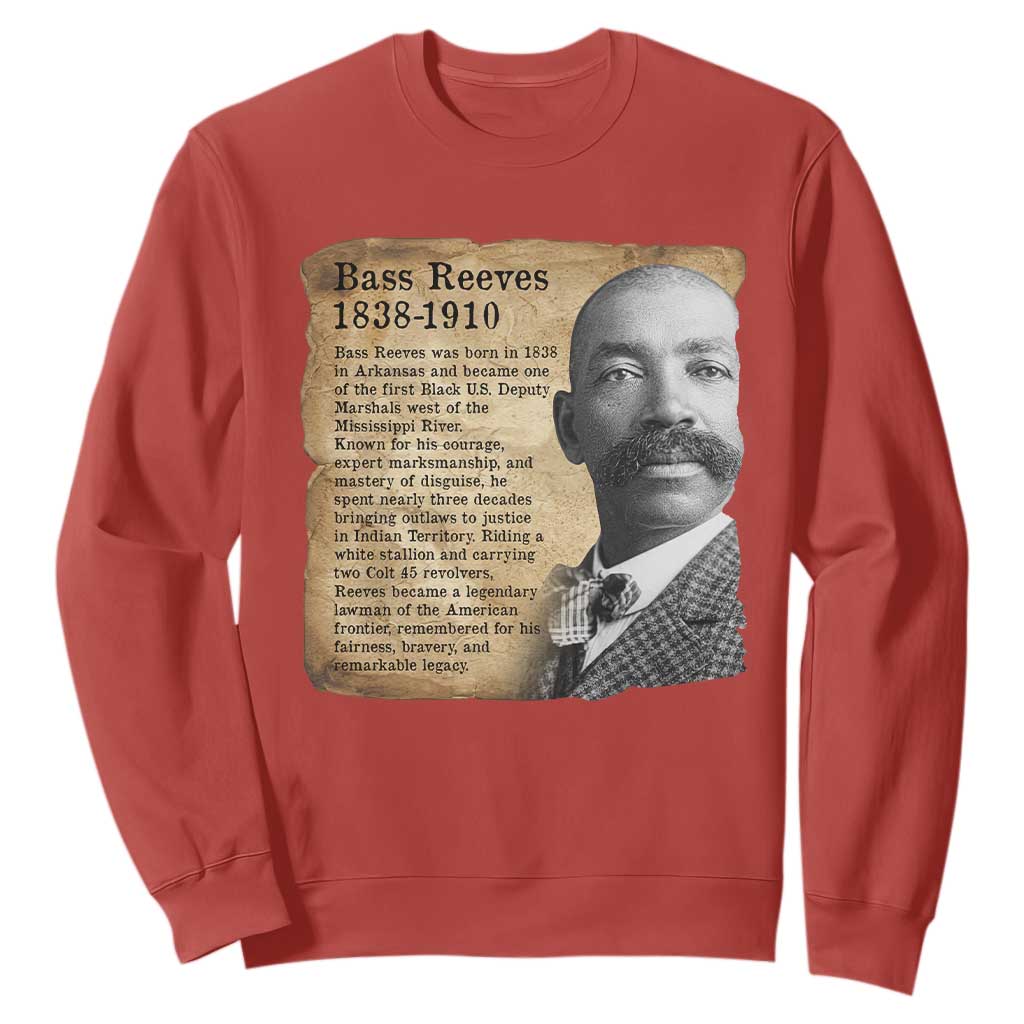 Vintage Newspaper Bass Reeves Wild West Sweatshirt Legendary Black US Deputy Marshal History