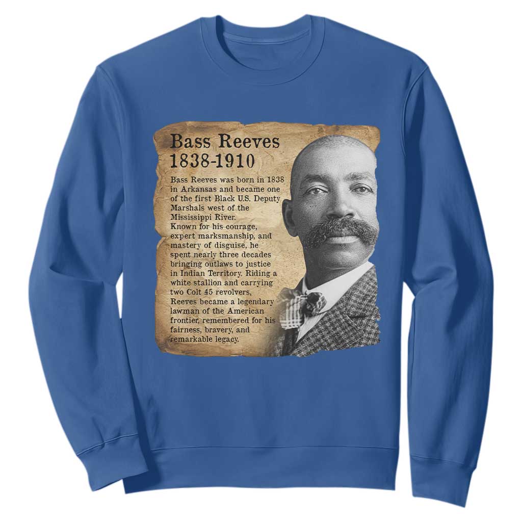 Vintage Newspaper Bass Reeves Wild West Sweatshirt Legendary Black US Deputy Marshal History