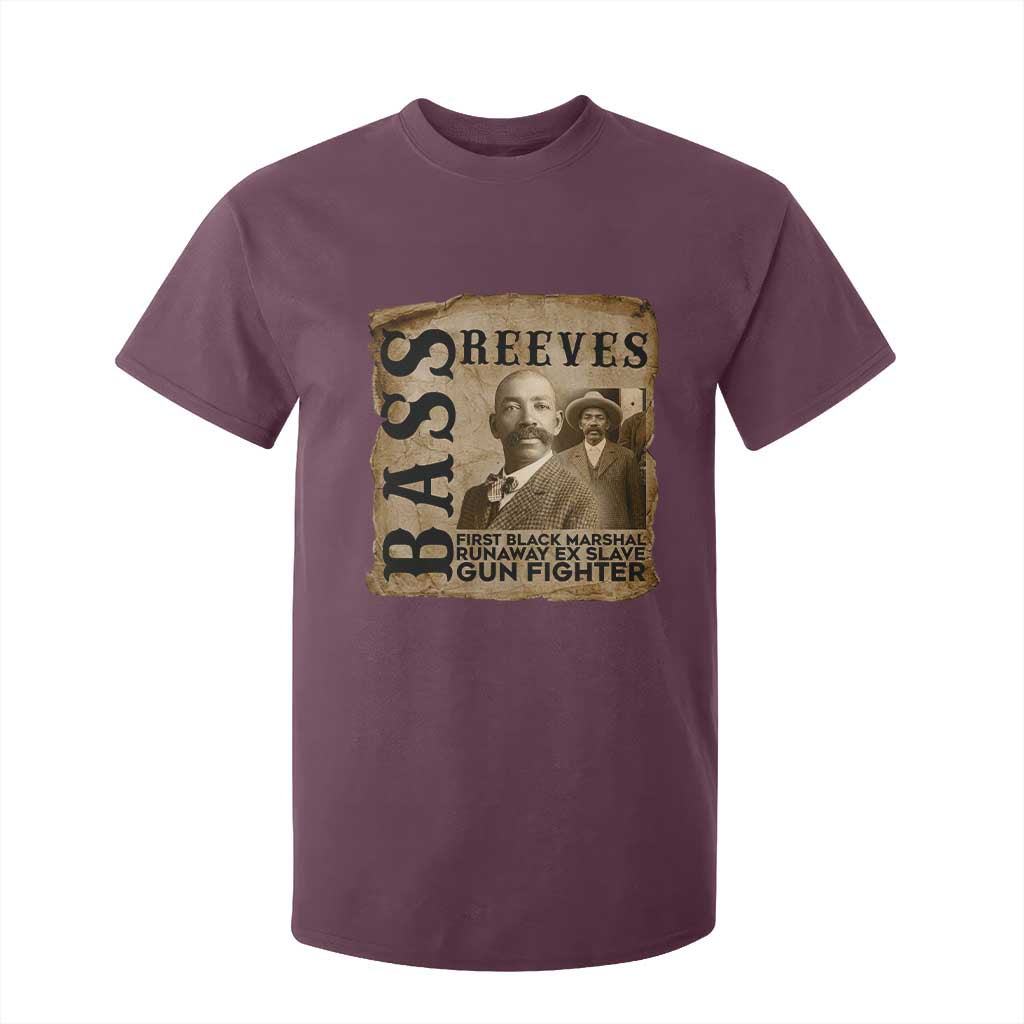 Vintage Newspaper Bass Reeves First Black Deputy US Marshal T Shirt For Kid Gun Fighter Wild West History