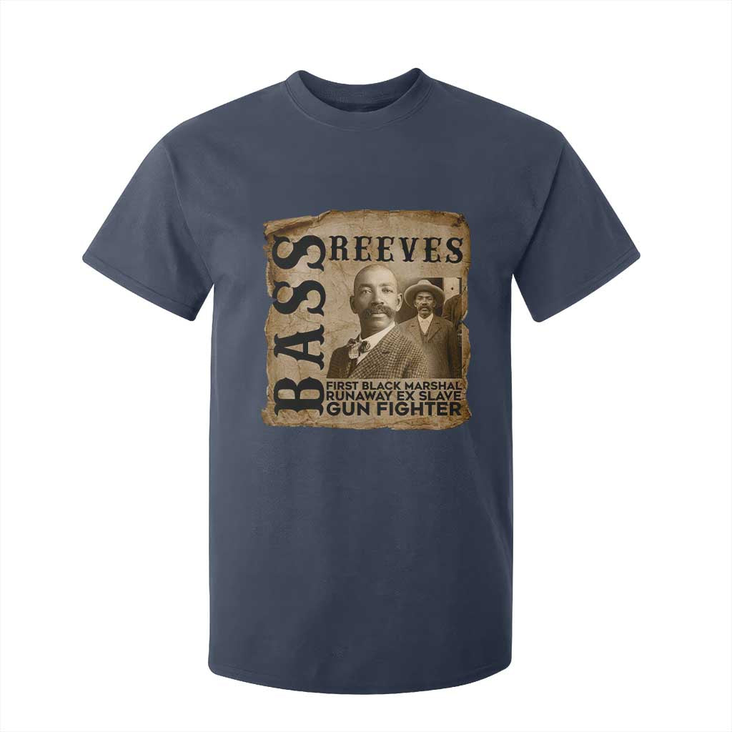 Vintage Newspaper Bass Reeves First Black Deputy US Marshal T Shirt For Kid Gun Fighter Wild West History