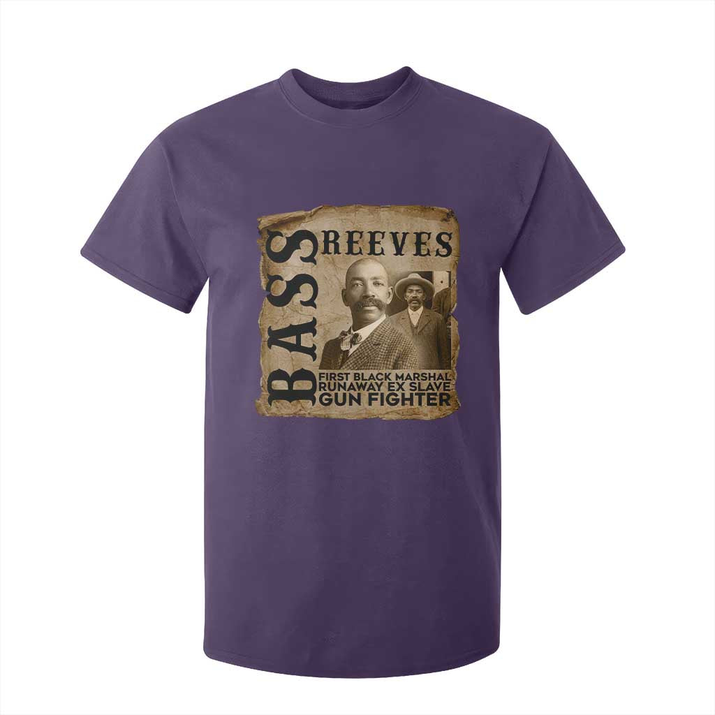 Vintage Newspaper Bass Reeves First Black Deputy US Marshal T Shirt For Kid Gun Fighter Wild West History