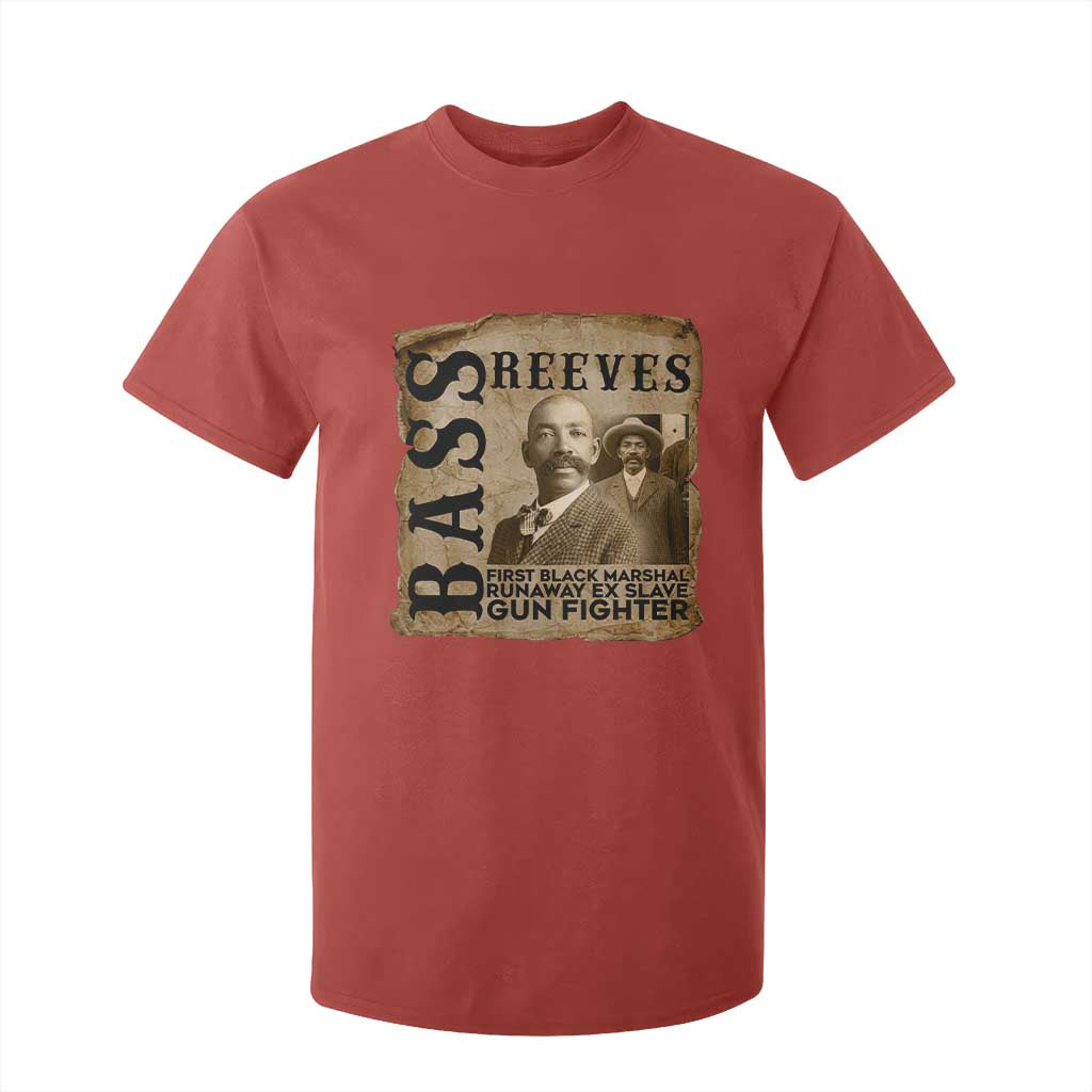 Vintage Newspaper Bass Reeves First Black Deputy US Marshal T Shirt For Kid Gun Fighter Wild West History