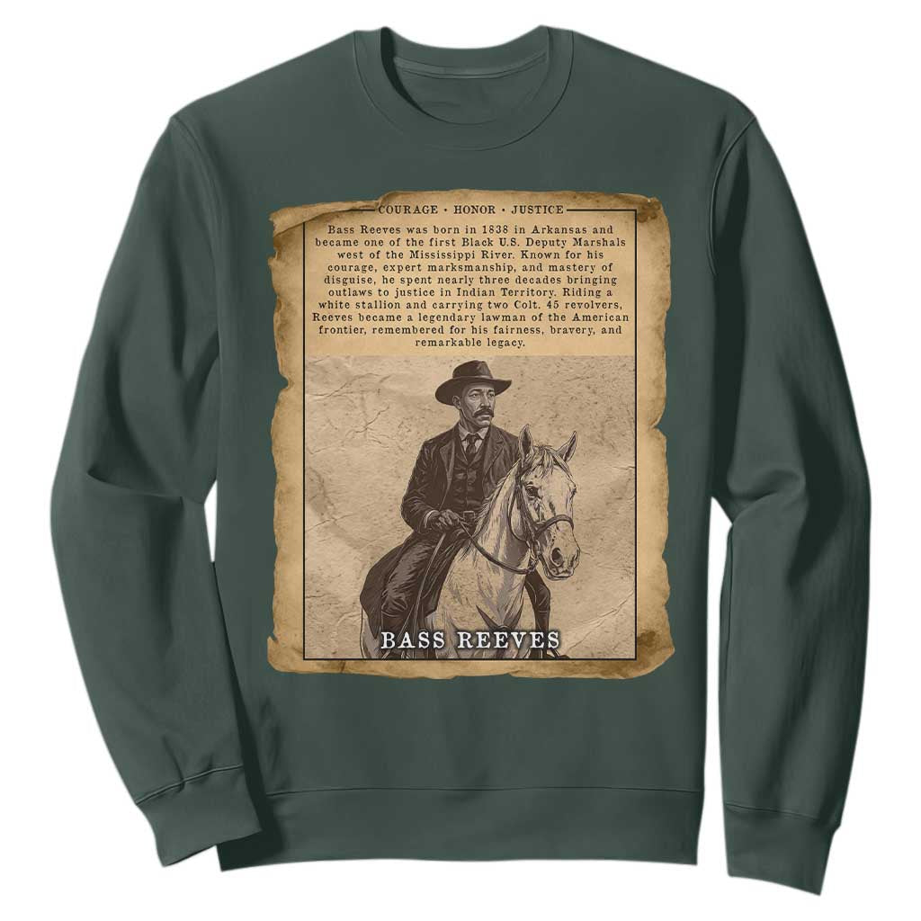 Vintage Newspaper Bass Reeves US Marshal Sweatshirt Legendary Black Deputy Wild West History