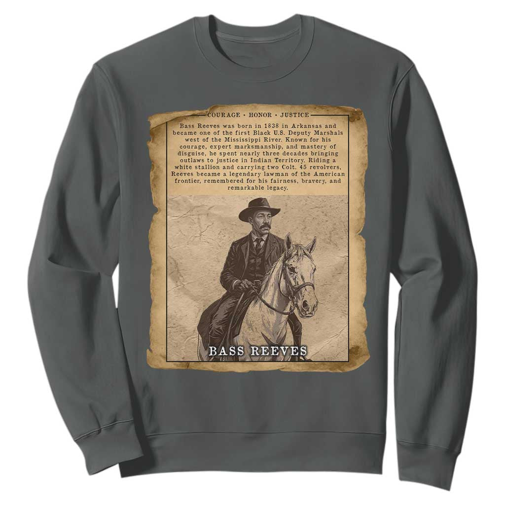 Vintage Newspaper Bass Reeves US Marshal Sweatshirt Legendary Black Deputy Wild West History