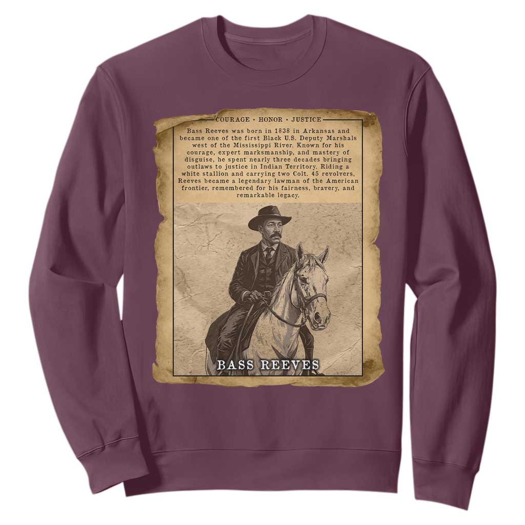 Vintage Newspaper Bass Reeves US Marshal Sweatshirt Legendary Black Deputy Wild West History
