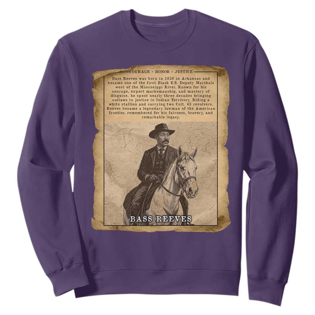 Vintage Newspaper Bass Reeves US Marshal Sweatshirt Legendary Black Deputy Wild West History