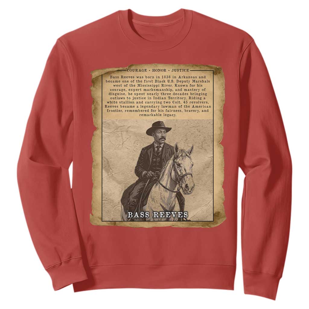 Vintage Newspaper Bass Reeves US Marshal Sweatshirt Legendary Black Deputy Wild West History