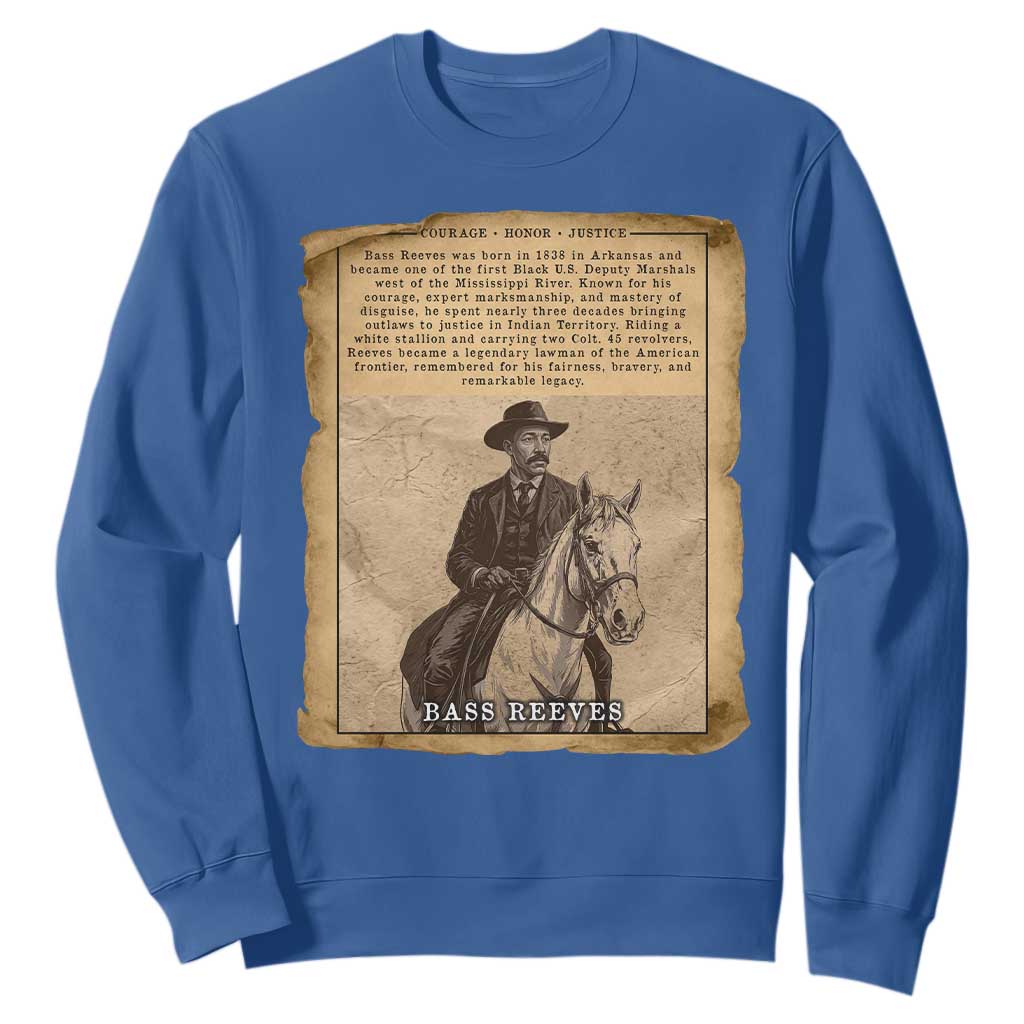 Vintage Newspaper Bass Reeves US Marshal Sweatshirt Legendary Black Deputy Wild West History