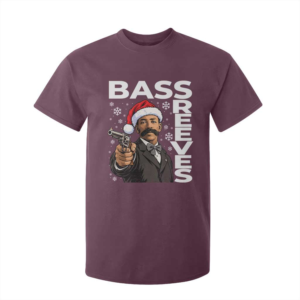 Bass Reeves Christmas Deputy US Marshal Santa Hat T Shirt For Kid Wild West History Holiday Gift