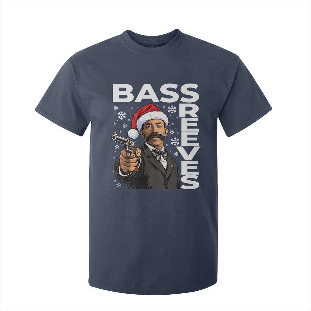 Bass Reeves Christmas Deputy US Marshal Santa Hat T Shirt For Kid Wild West History Holiday Gift