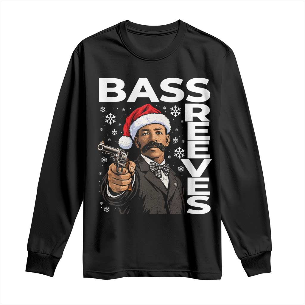 Bass Reeves Christmas Deputy US Marshal Santa Hat Long Sleeve Shirt Wild West History Holiday Gift