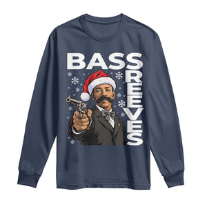 Bass Reeves Christmas Deputy US Marshal Santa Hat Long Sleeve Shirt Wild West History Holiday Gift