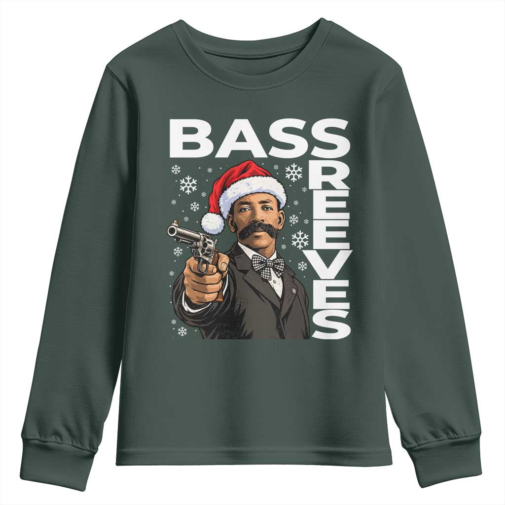 Bass Reeves Christmas Deputy US Marshal Santa Hat Youth Sweatshirt Wild West History Holiday Gift