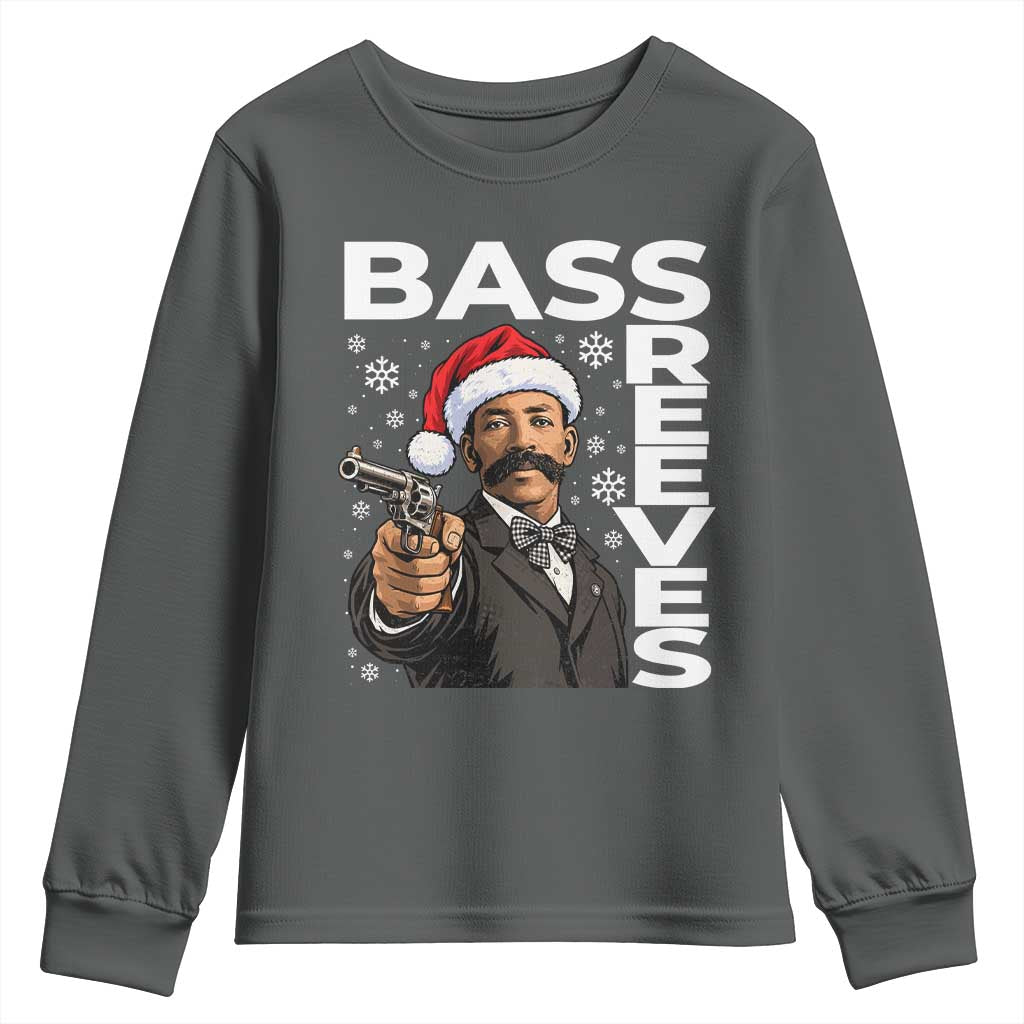 Bass Reeves Christmas Deputy US Marshal Santa Hat Youth Sweatshirt Wild West History Holiday Gift