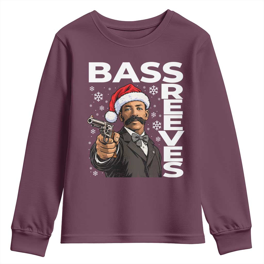 Bass Reeves Christmas Deputy US Marshal Santa Hat Youth Sweatshirt Wild West History Holiday Gift