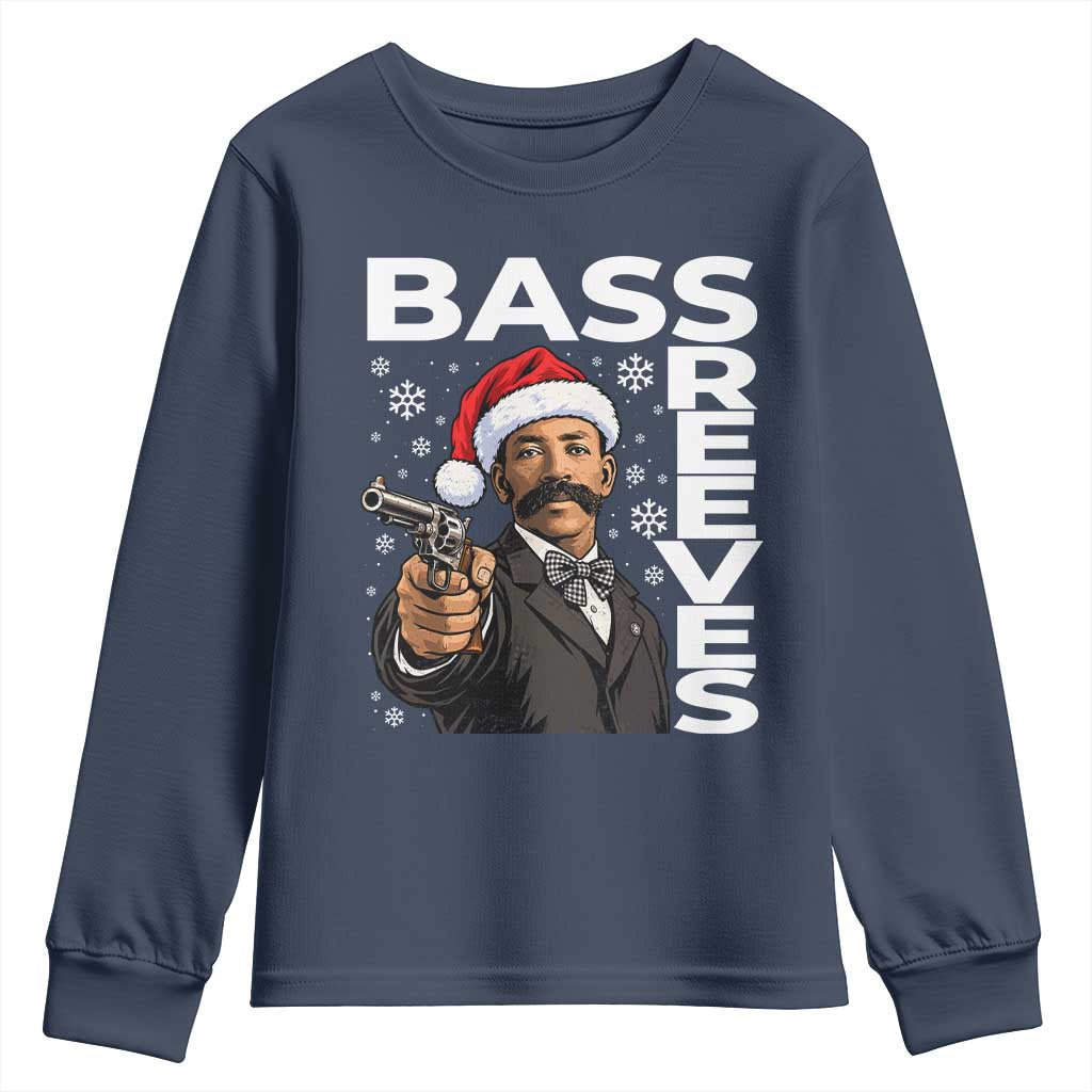 Bass Reeves Christmas Deputy US Marshal Santa Hat Youth Sweatshirt Wild West History Holiday Gift