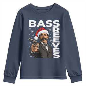 Bass Reeves Christmas Deputy US Marshal Santa Hat Youth Sweatshirt Wild West History Holiday Gift
