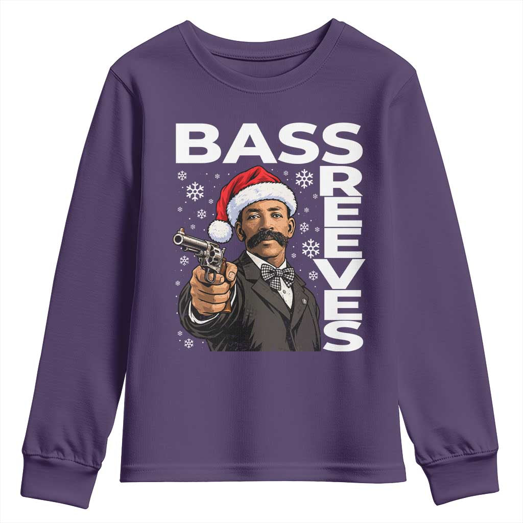 Bass Reeves Christmas Deputy US Marshal Santa Hat Youth Sweatshirt Wild West History Holiday Gift