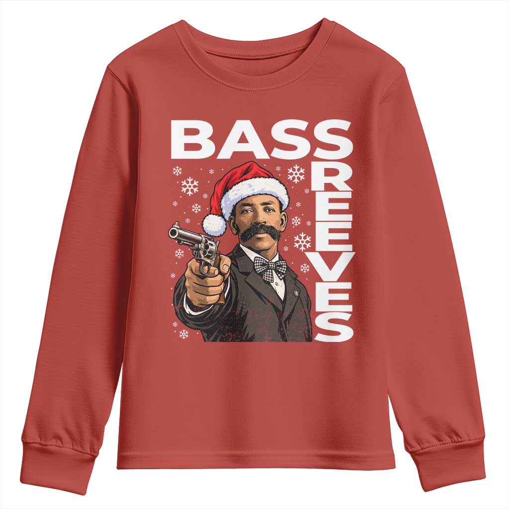 Bass Reeves Christmas Deputy US Marshal Santa Hat Youth Sweatshirt Wild West History Holiday Gift