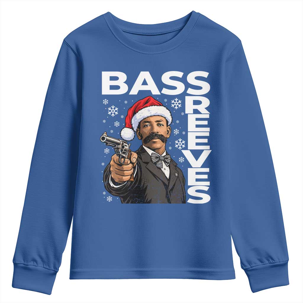 Bass Reeves Christmas Deputy US Marshal Santa Hat Youth Sweatshirt Wild West History Holiday Gift