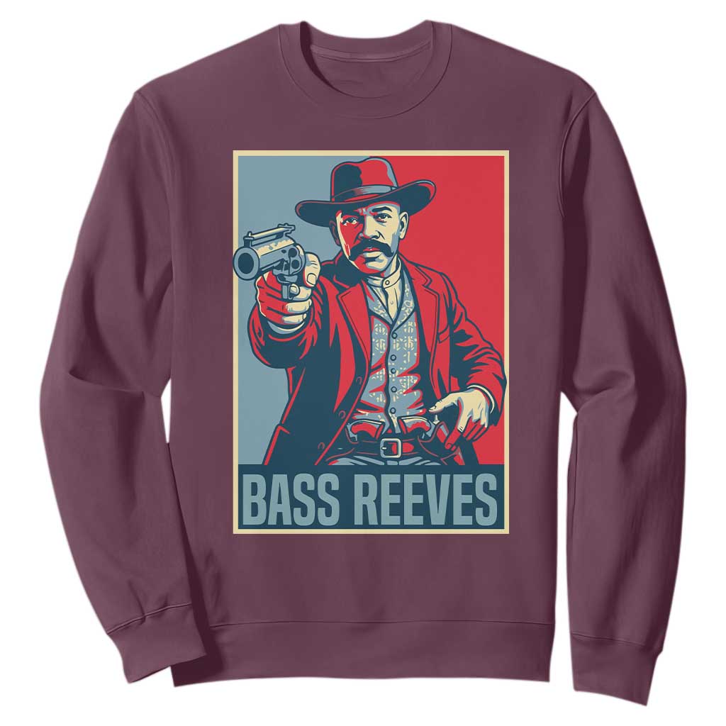 Bass Reeves Wild West Lawman Sweatshirt Deputy Marshal Hero Vintage Poster Graphic
