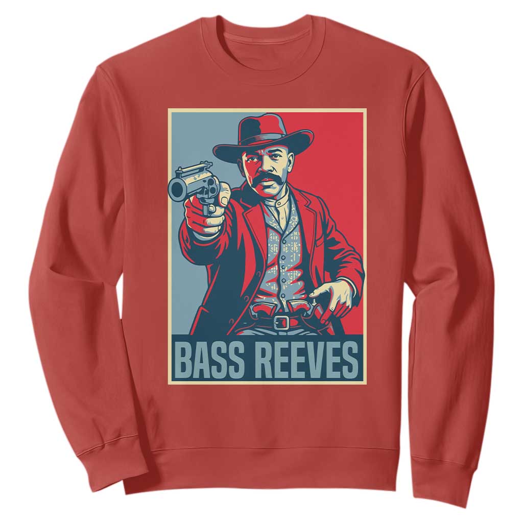 Bass Reeves Wild West Lawman Sweatshirt Deputy Marshal Hero Vintage Poster Graphic