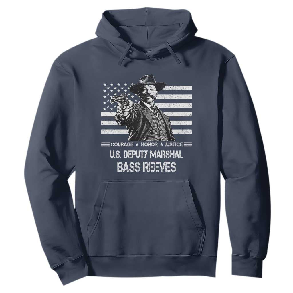 Bass Reeves American Flag US Deputy Marshal Hoodie Black History Western Frontier Lawman