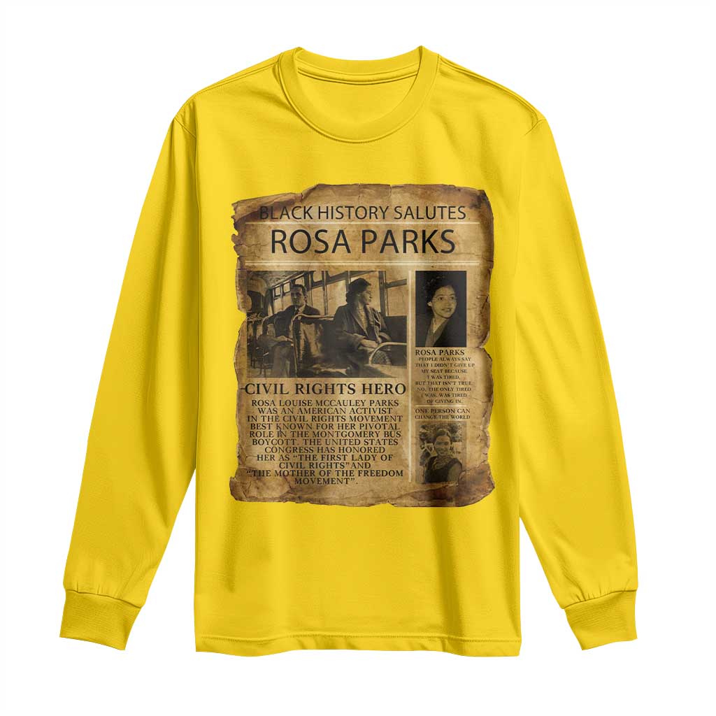 Rosa Parks Long Sleeve Shirt Female Empowerment History Gift