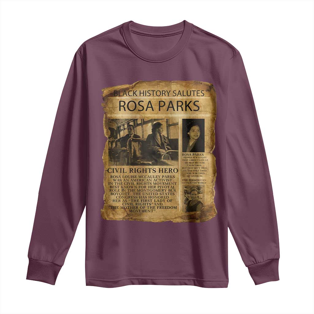 Rosa Parks Long Sleeve Shirt Female Empowerment History Gift