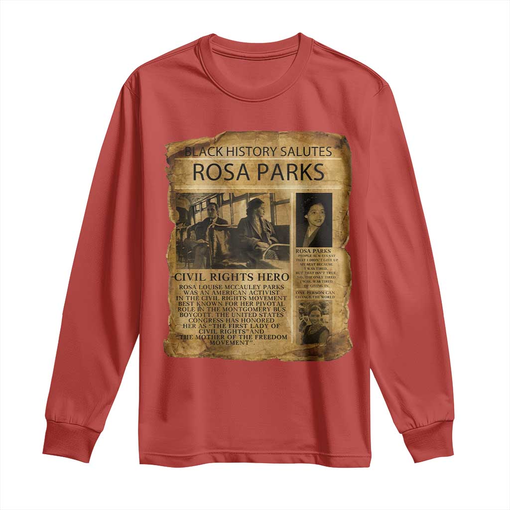 Rosa Parks Long Sleeve Shirt Female Empowerment History Gift