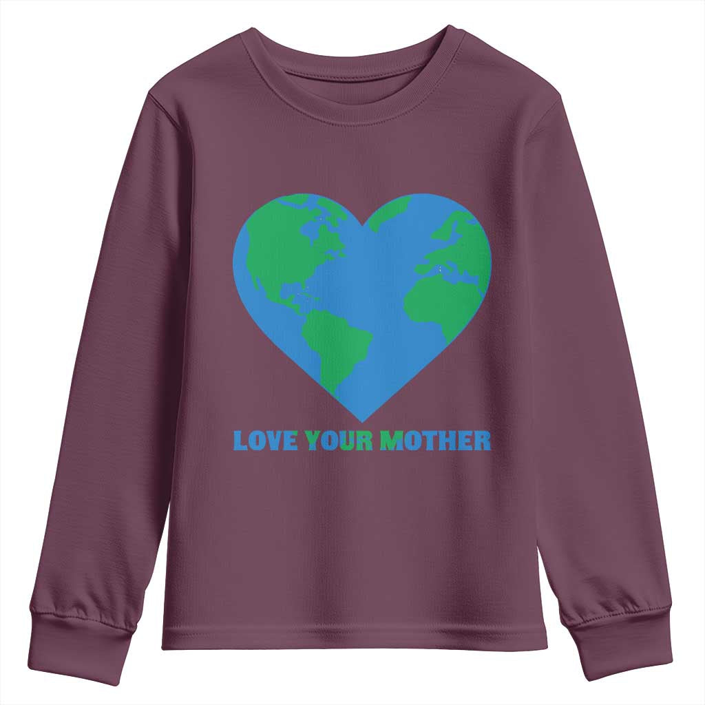 Love Your Mother Earth Day Youth Sweatshirt Environmental Activism