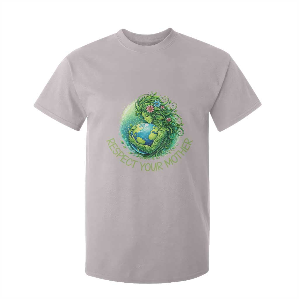 Respect Your Mother T Shirt For Kid Earth Mother Hugging Planet