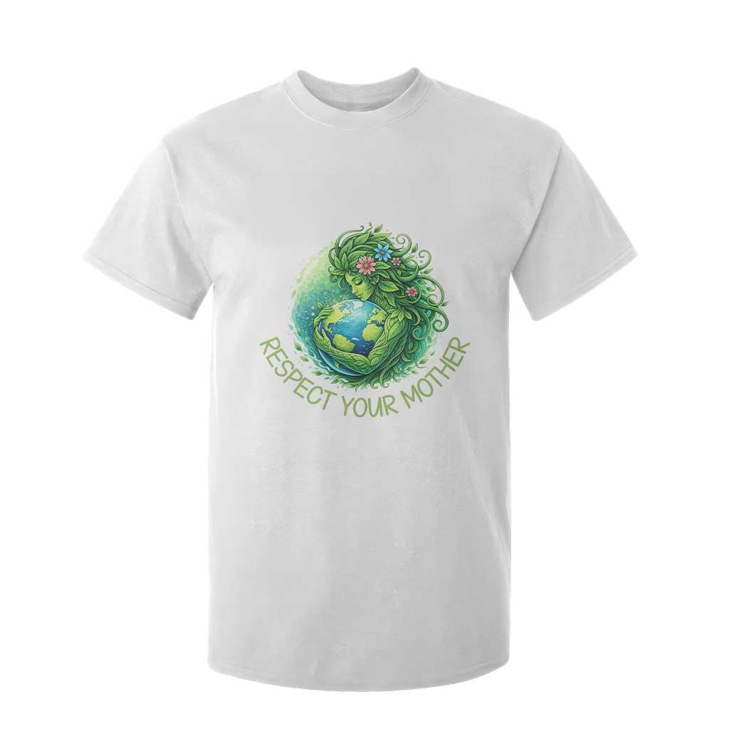 Respect Your Mother T Shirt For Kid Earth Mother Hugging Planet