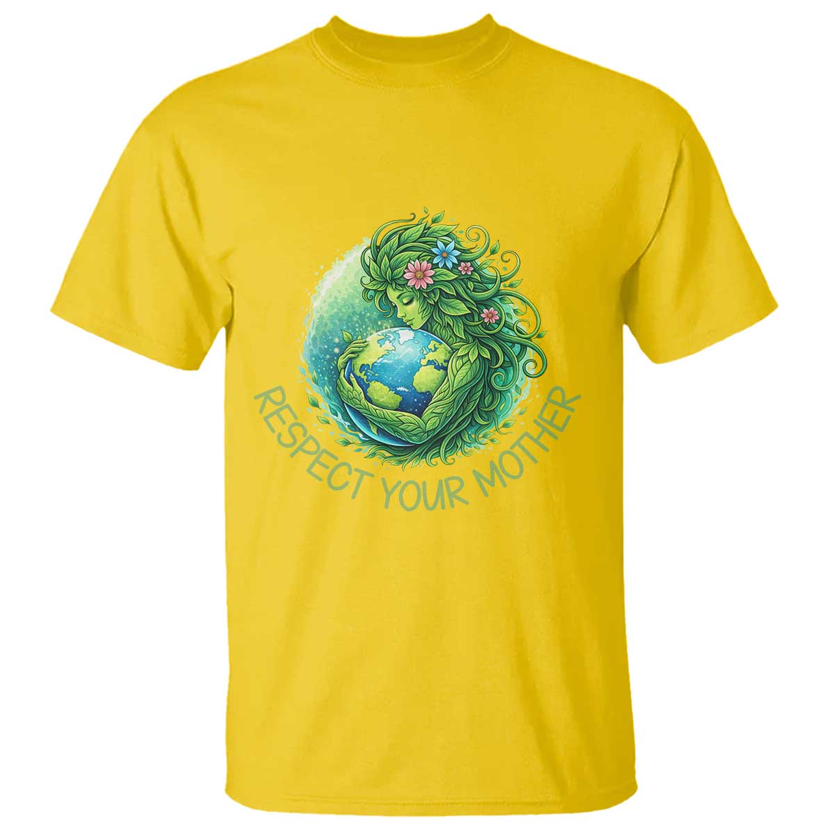 Respect Your Mother T Shirt Earth Mother Hugging Planet
