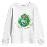 Respect Your Mother Youth Sweatshirt Earth Mother Hugging Planet