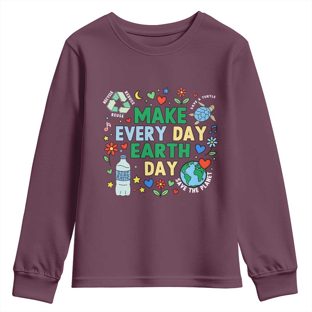 Make Every Day Earth Day Student Gift Youth Sweatshirt Environmental Awareness
