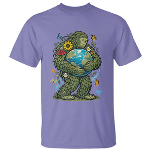 Floral Bigfoot Hugging Earth T Shirt Cottagecore Nature Lover