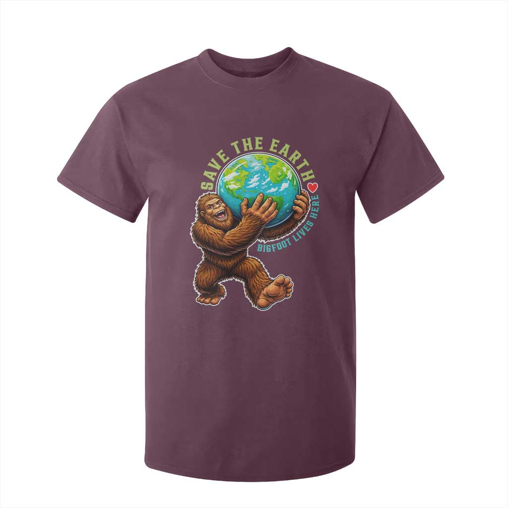 Earth Day T Shirt For Kid Save The Earth Bigfoot Lives Here