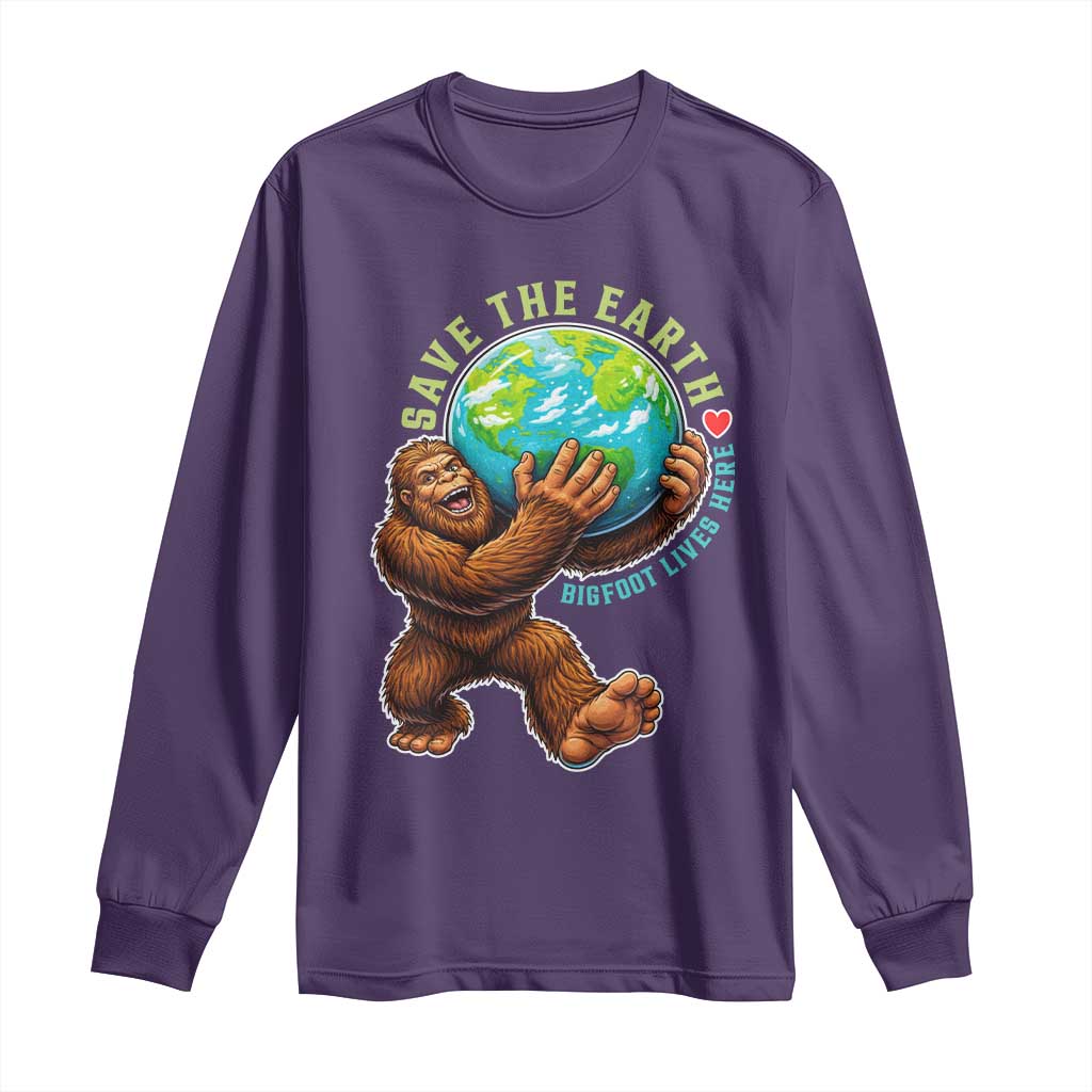 Earth Day Long Sleeve Shirt Save The Earth Bigfoot Lives Here