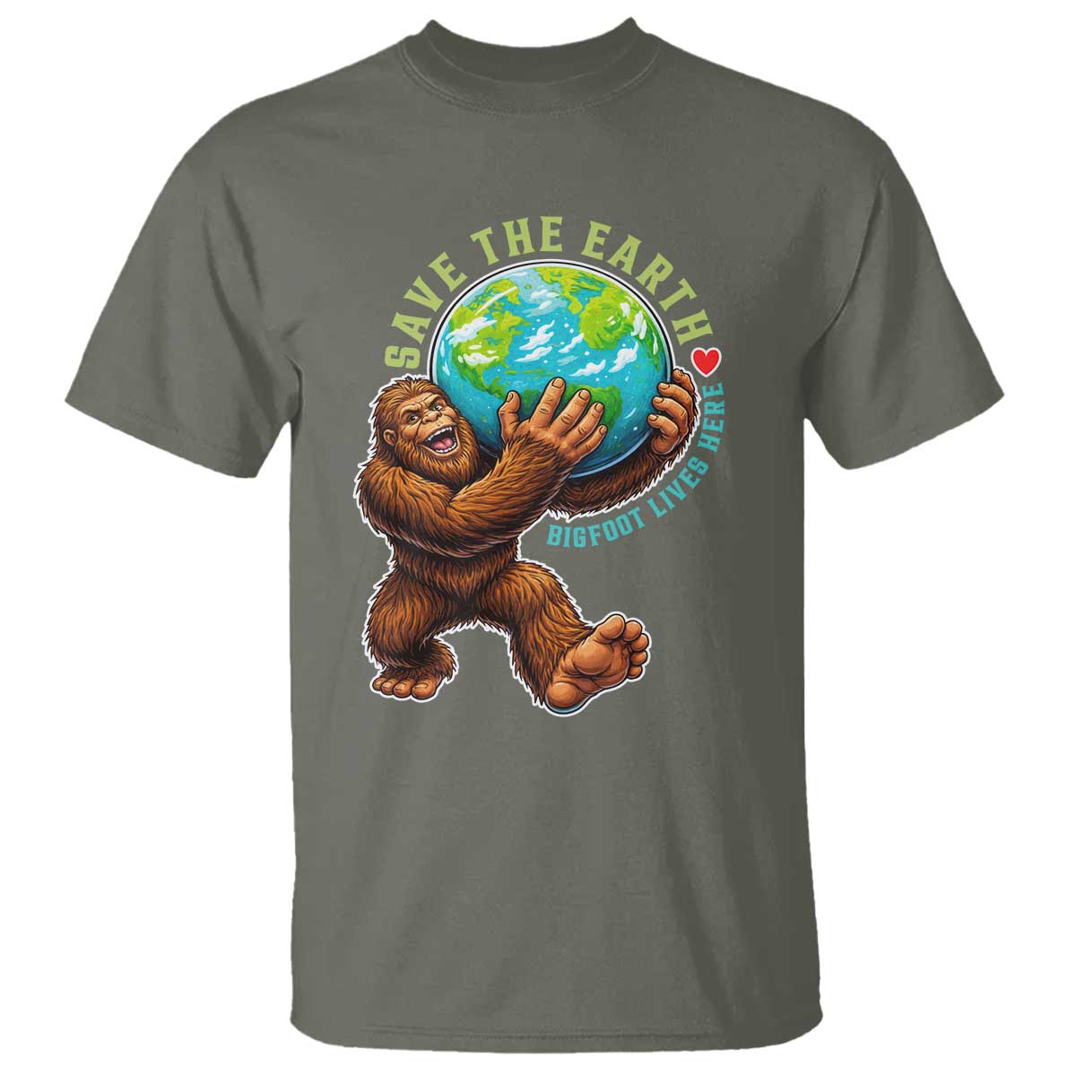 Earth Day T Shirt Save The Earth Bigfoot Lives Here