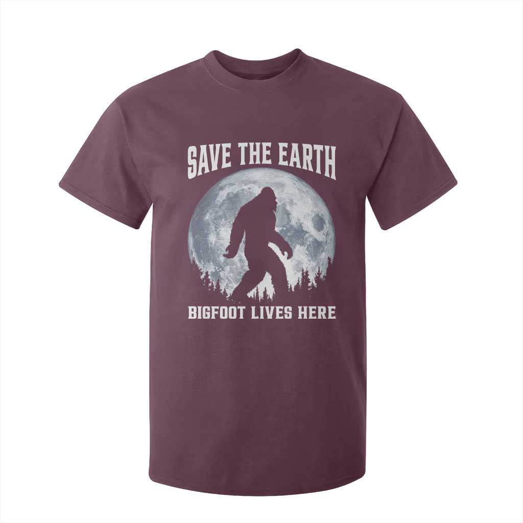 Save The Earth Bigfoot Lives Here T Shirt For Kid Earth Day Nature Lover