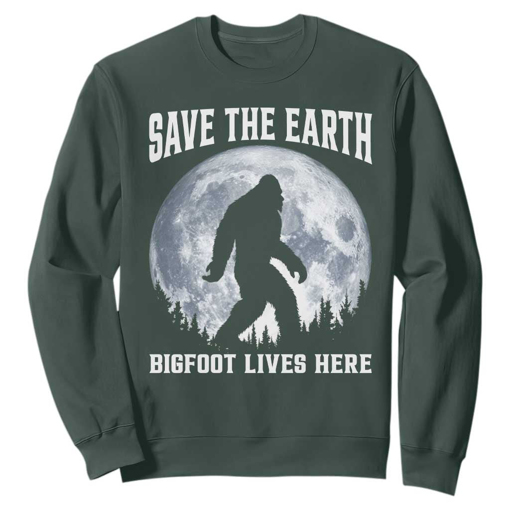 Save The Earth Bigfoot Lives Here Sweatshirt Earth Day Nature Lover