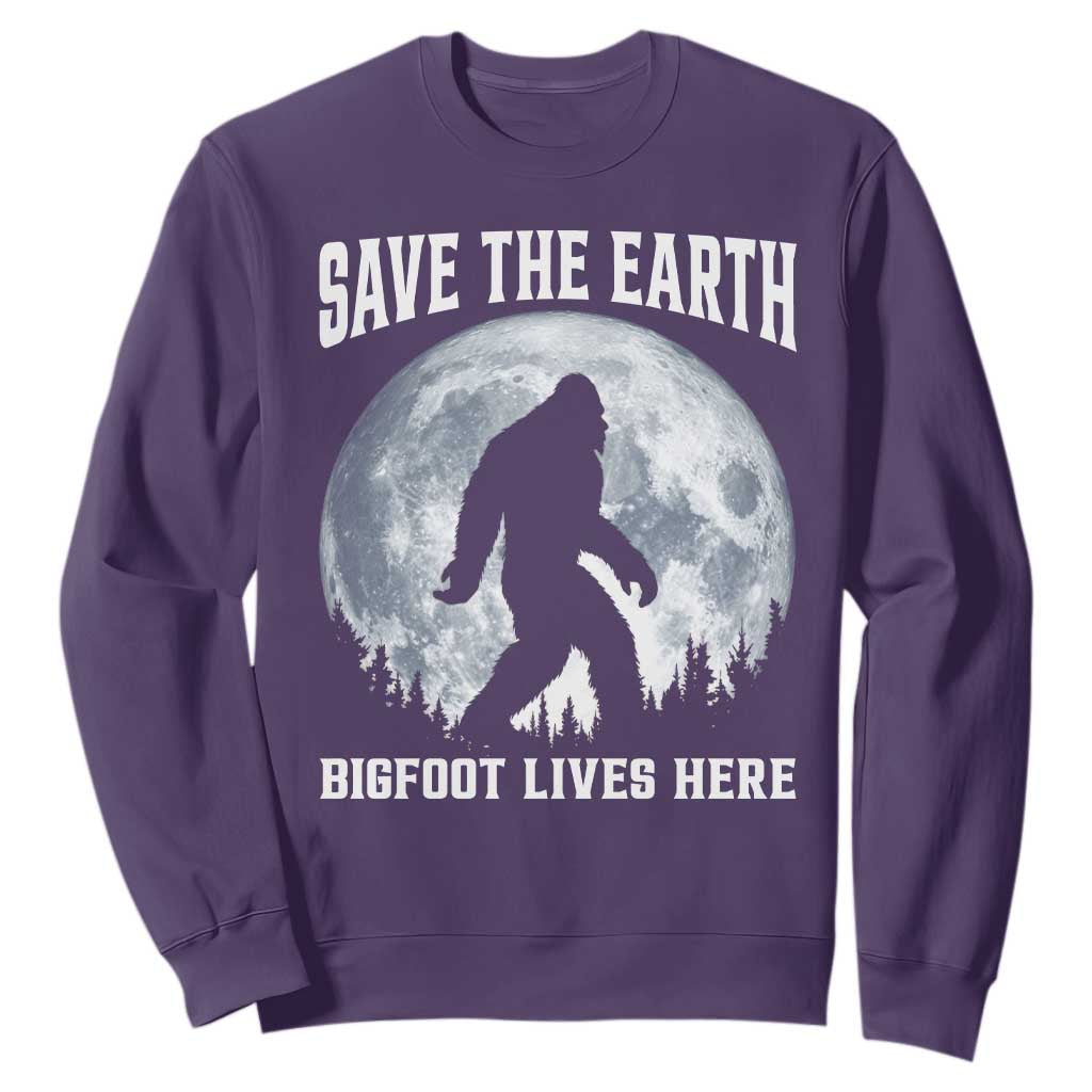 Save The Earth Bigfoot Lives Here Sweatshirt Earth Day Nature Lover
