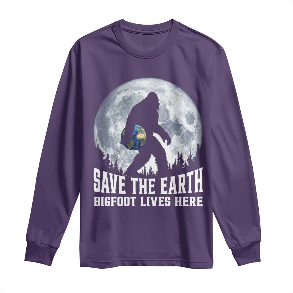Save Our Planet Nature Lover Long Sleeve Shirt Bigfoot Lives Here