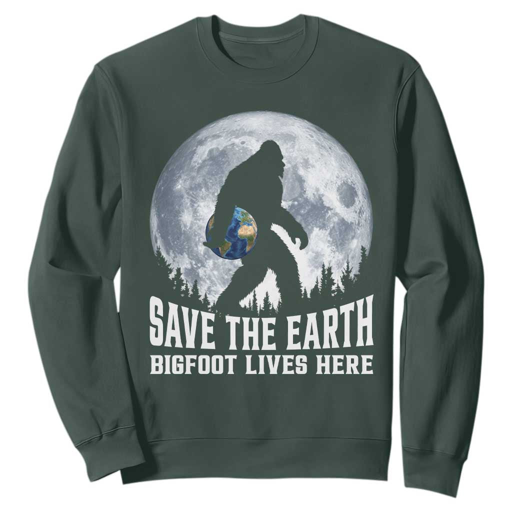 Save Our Planet Nature Lover Sweatshirt Bigfoot Lives Here